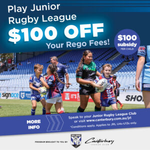 2024 junior rugby league subsidy program poster