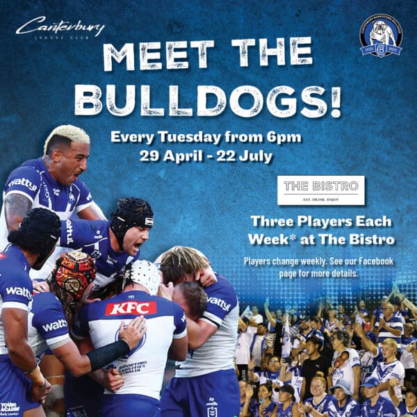 Bulldogs players at The Bistro