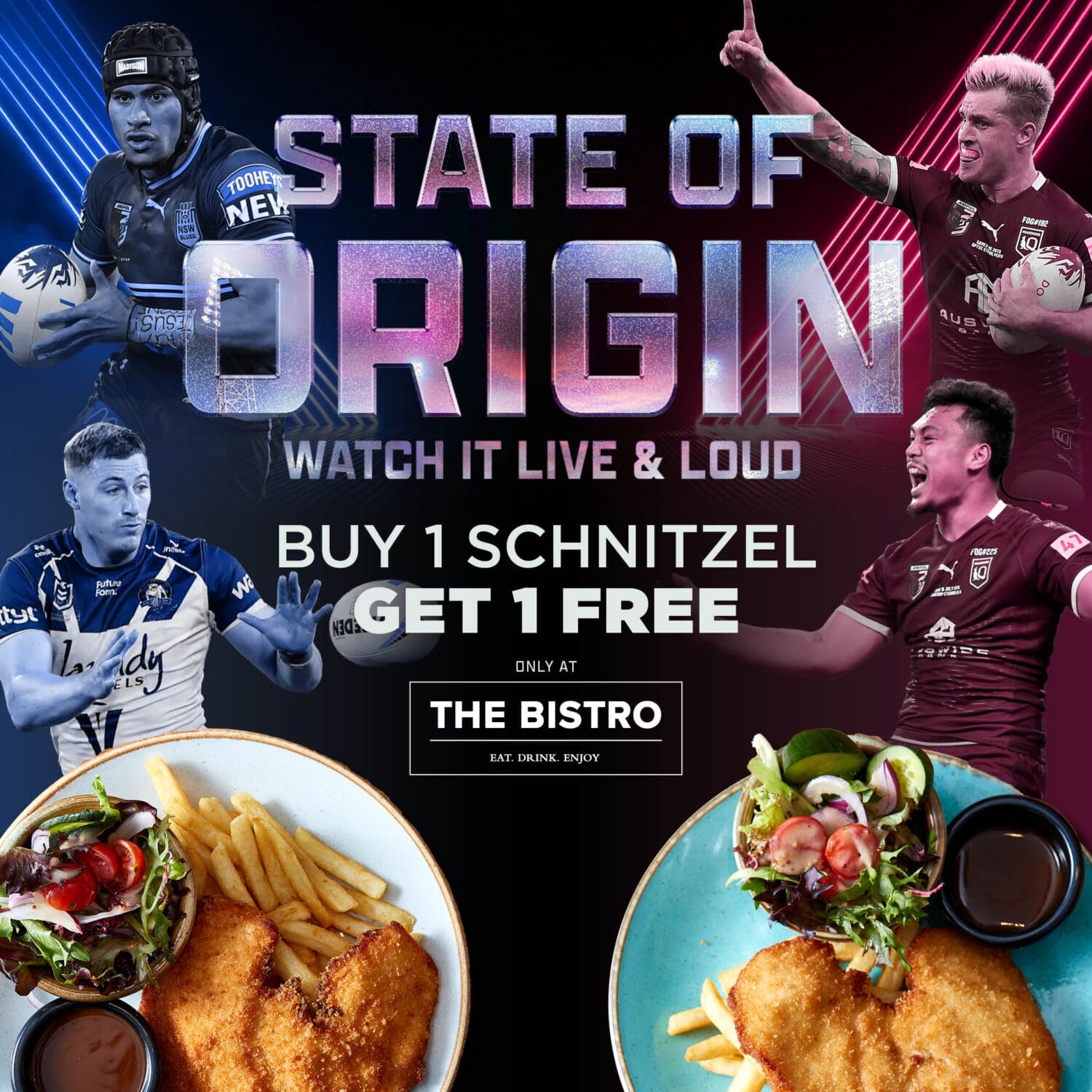BOGOF chicken schnitzel at The Bistro