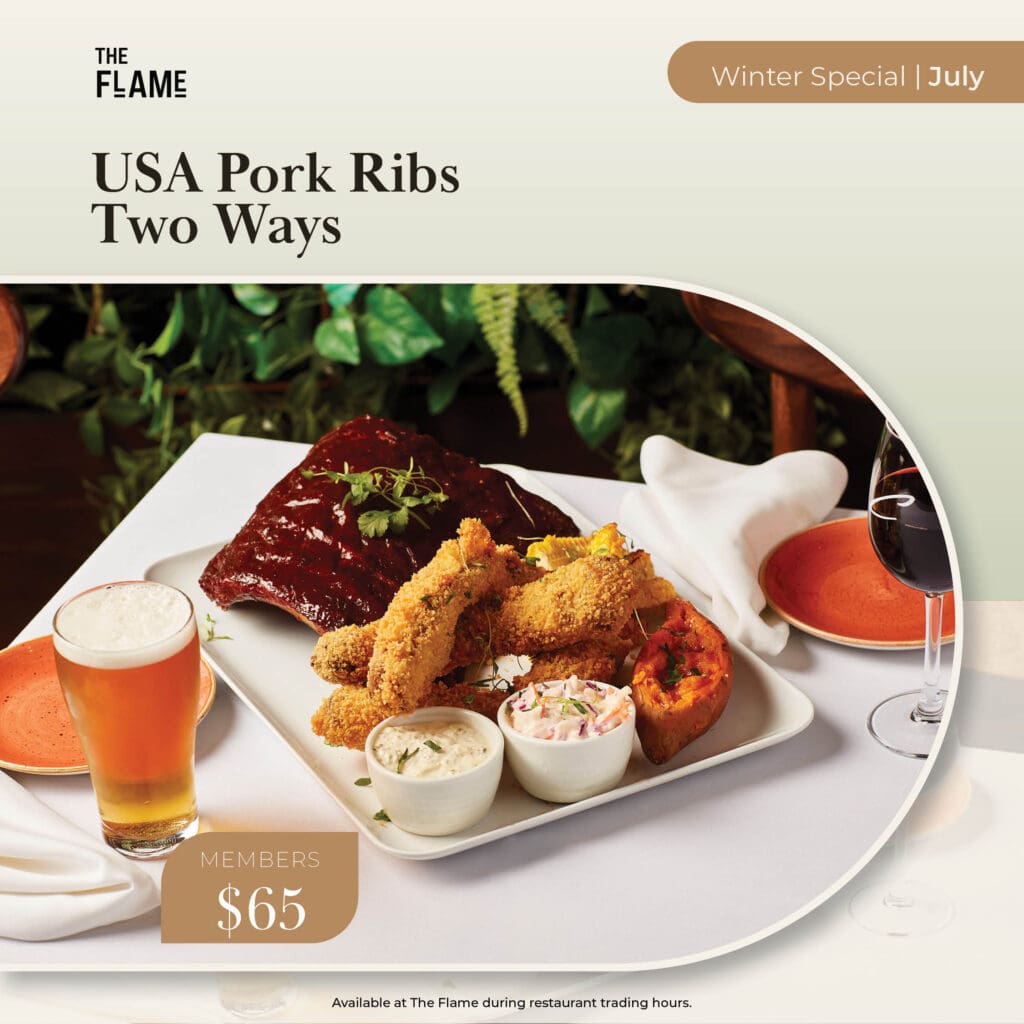flame July specials - USA pork ribs two ways