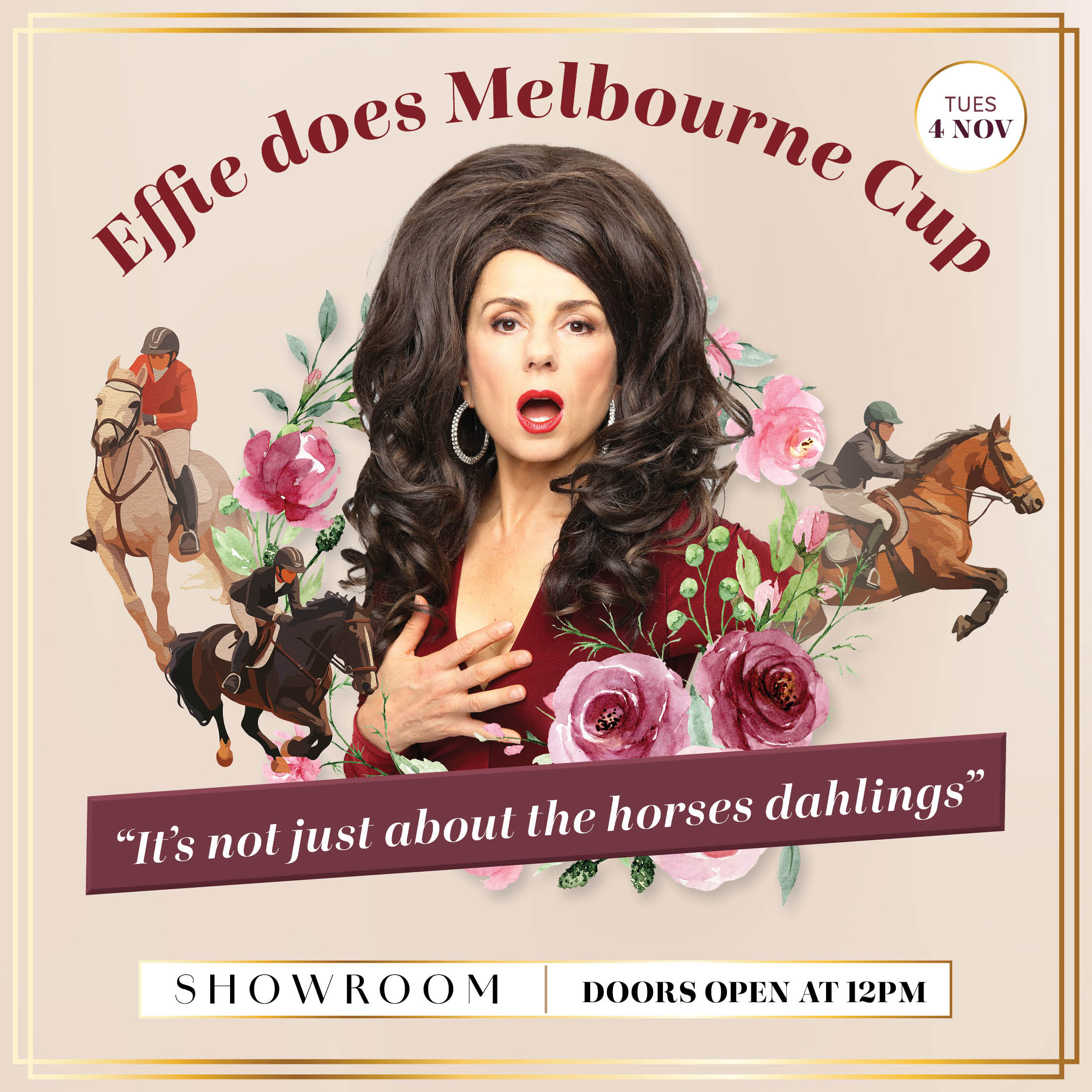 Effie does Melbourne Cup Tues 4 Nov Showroom function