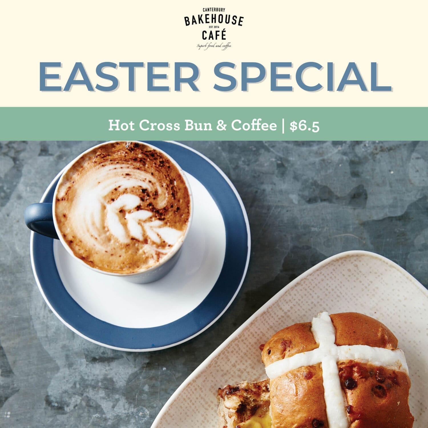 hot cross bun & coffee combo, easter special